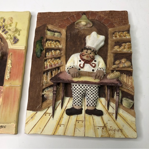 Riggsbee Italian Baker Chef Cook Resin 3D Wall Plaques Kitchen Restaurant Decor - Picture 3 of 6
